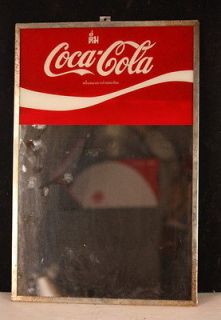 Coca Cola authentic vintage old MIRROR Coke sign metal framed soda