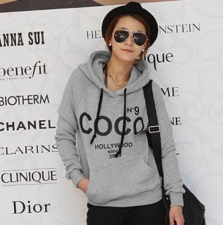 New Beautiful Korea Womens COCO Hoodie Sweatshirt Tracksuits