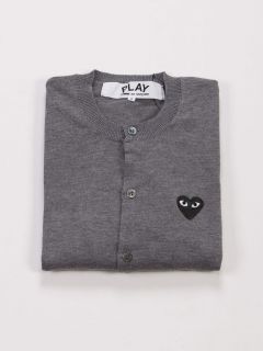 Comme des Garcons Play CDG Gray Cardigan Black Heart For Women