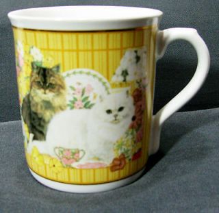 Cat Mug Coffee Tea Cup 1996 Anne Mortimer Enesco Kitten Kitty Persian