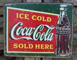 Antique Style Coca Cola Sign Retro Ad Basement Home Coke Decor Gift