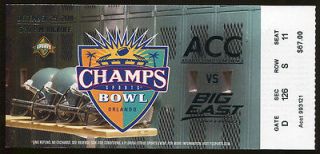 2011 ChampsSports Bowl Ticket Florida State 18 Notre Dame 14 Near Mint