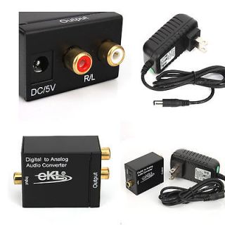 Optical Toslink Coaxial Coax to Analog RCA L/R Audio Converter Adapter