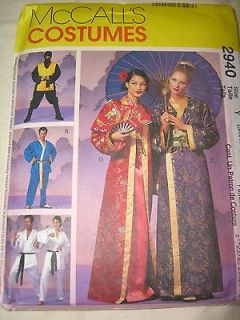 McCalls Costume Pattern 2940 Robe Geisha Ninja Martial Arts Kung Fu