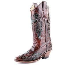 Corral Ladies Marbled Brown/Turquois e Fleur De Lis Inlay Boots R1013