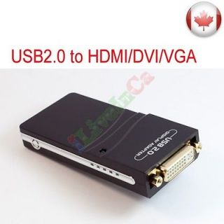 USB 2.0 TO VGA DVI HDMI MULTI DISPLAY ADAPTER CONVERTER BOX