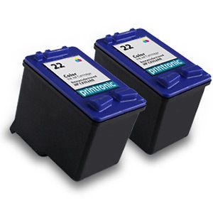 2pk Compatible for HP 22 C9352AN color ink cartridge