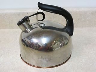 Paul Revere Ware 1801 Tea Kettle Teapot Stainless Steel W/ Copper