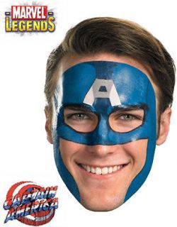 Marvel Captain America Costume Face Tattoo Mask