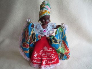 JAMAICAN DANCING DOLL IN NATIONAL COSTUME 7 inches TALL