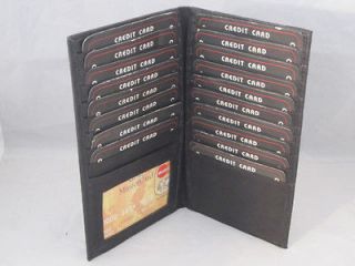 CREDIT CARD HOLDER TALL WALLET GENUINE LEATHER TAN NEW HOLDS 18 CARDS
