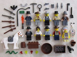 10 LEGO COWBOY & INDIAN MINIFIG LOT wild west figures guys minifigures