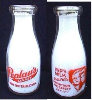 Milk Bottle   Pint   Peplaus Dairy, New Britain, Conn.