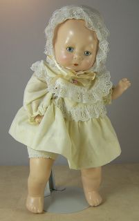 REPLICA of 1924 HORSMAN TYNIE TWINS BABY GIRL DOLL in YELLOW DRESS