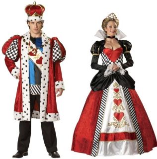 COUPLES KING AND QUEEN OF HEARTS ADULT COSTUME Royalty Party Theme