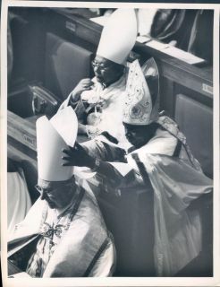 1963 Ecumenical Council Meeting St Peters Basilica Bishop Helps Mitre