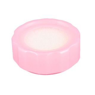 Bank School Clear Pink Plastic Round Case Stamp Sponge Pad Fingertip