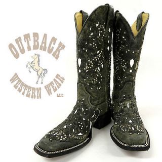 Corral Ladies Black Crater Inlay Boots A1147