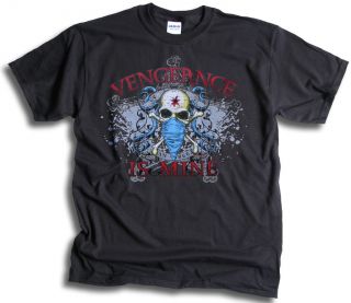 Mens T Shirts Vengeance Skull Bones Bandanna Biker Pirate Highwayman