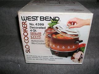 West Bend Lazy Day Slo (Slow) Cooker Brown Color Model 4399 4 QT BOX