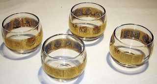VINTAGE CULVER SIGNED GLASSES GOLD TRIM