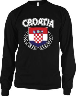 Croatia Flag Shield Thermal Long Sleeve T shirt Croat Republic Europe