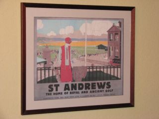 St. Andrews Home of Golf Framed Retro Style Print