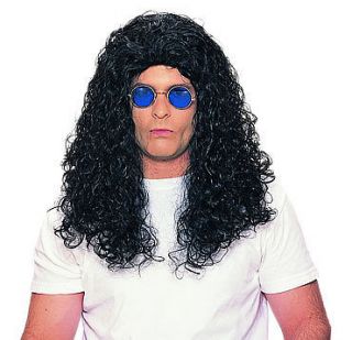 Adult Men Deluxe Howard Stern Al Yankovic Long Curly Black Wig