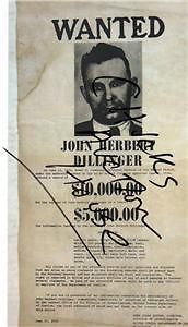John Dillinger Great Depression Criminal Copy 1934 Wanted Poster