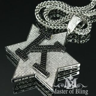 MENS CUSTOM MADE 6 POINT STAR INITIAL DESIGN YOUR OWN LAB DIAMOND ICY