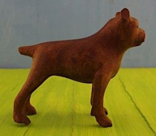 Mini Hand carved folk art Boxer World War I vintage dog