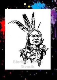 Indian Warrior 02 Airbrush Stencil,Templa te