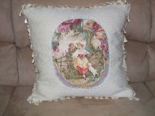 LAST ONE 22 Gorgeous Fragonard Lavender Cameo French Country Toile