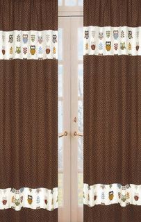 DESIGNS MODERN FOREST OWL WINDOW TREATMENT PANELS CURTAINS COVERINGS