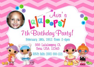 Lalaloopsy Custom Birthday Invitations/Thank You 4X6 or 5X7 Size