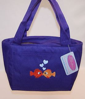 & Heart Bubbles Custom Embroidered Cute Lunch Pail Cooler Tote Bag