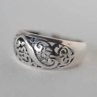 Old Time Russian Hand Made Filigree Sterling Silver Ring size 8.5