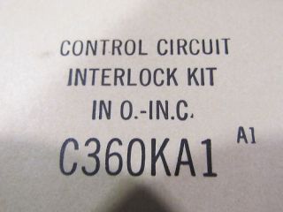 Eaton Cutler Hammer C360KA1 Control Circuit Interlock