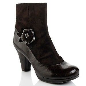 Naya Leather Suede Ankle Boot with Origami Flower NEW BROWN 6.5