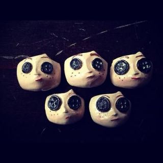 OOAK Clay Button Eyed Coraline Faces