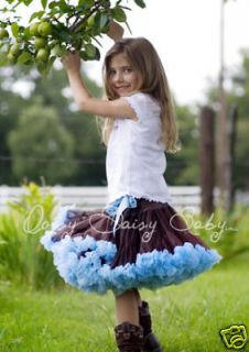 NWOT OOPSY DAISY BLUE & BROWN PETTISKIRT LARGE 6X BEAUTIFUL