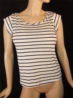 NEW LEVIS JEANS CAP SLEEVE STRIPES HIPSTER BOAT NECK FASHION TOP SIZE