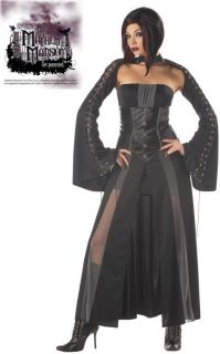 Sexy Womens Goth Black Dress Vampire Halloween Costume