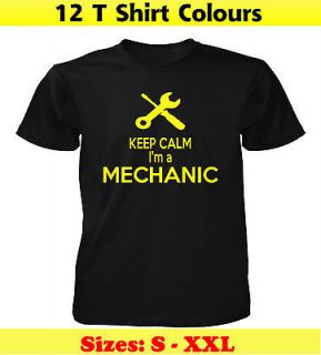 Keep Calm Im a Mechanic   Custom Printed Mens T Shirt, Work Wear