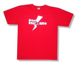 FOO FIGHTERS   LIGHTNING BOLT DAVE GROHL RED T SHIRT   NEW ADULT