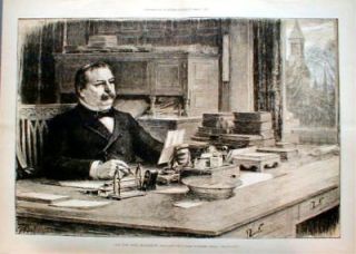 1885 Huge Portrait President Grover Cleveland Classic