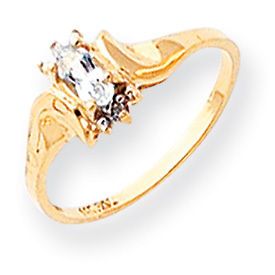 Gold .01ct Diamond January   December Birthstone Ring Pick Your Size