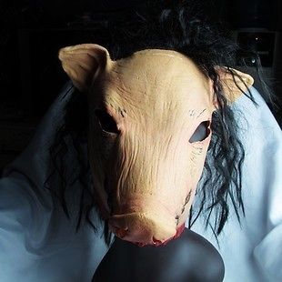 SAW Movie pig mask 3/4 HEAD Adult Costume Mask Halloween