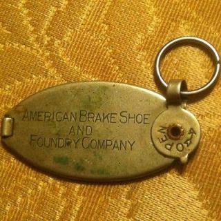 American Brake Shoe & Foundry Co Key FOB, Owned by C J Delmar of NYC