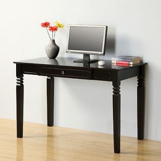 Elegant Traditional Wood Desk with Fold down Keyboard Tray, Black